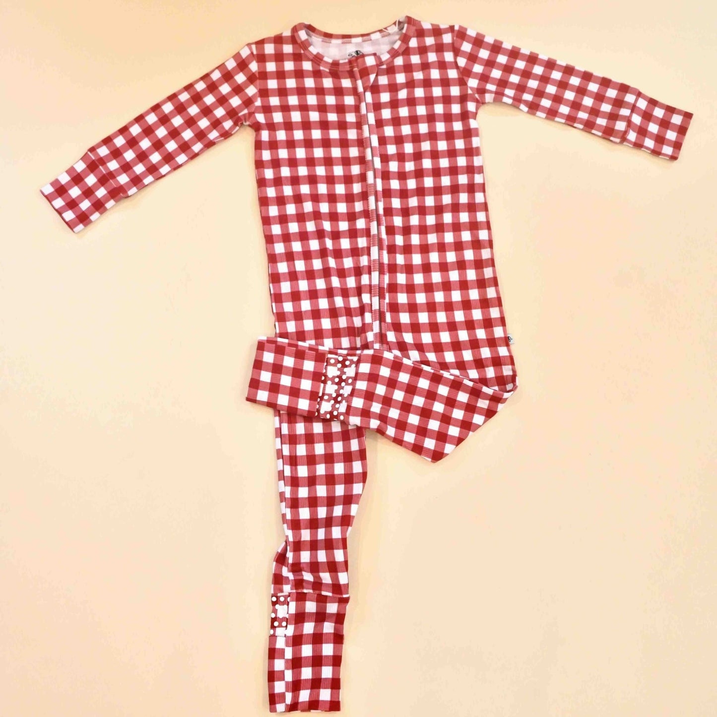Red Gingham Zip Romper - Little Venture Co.