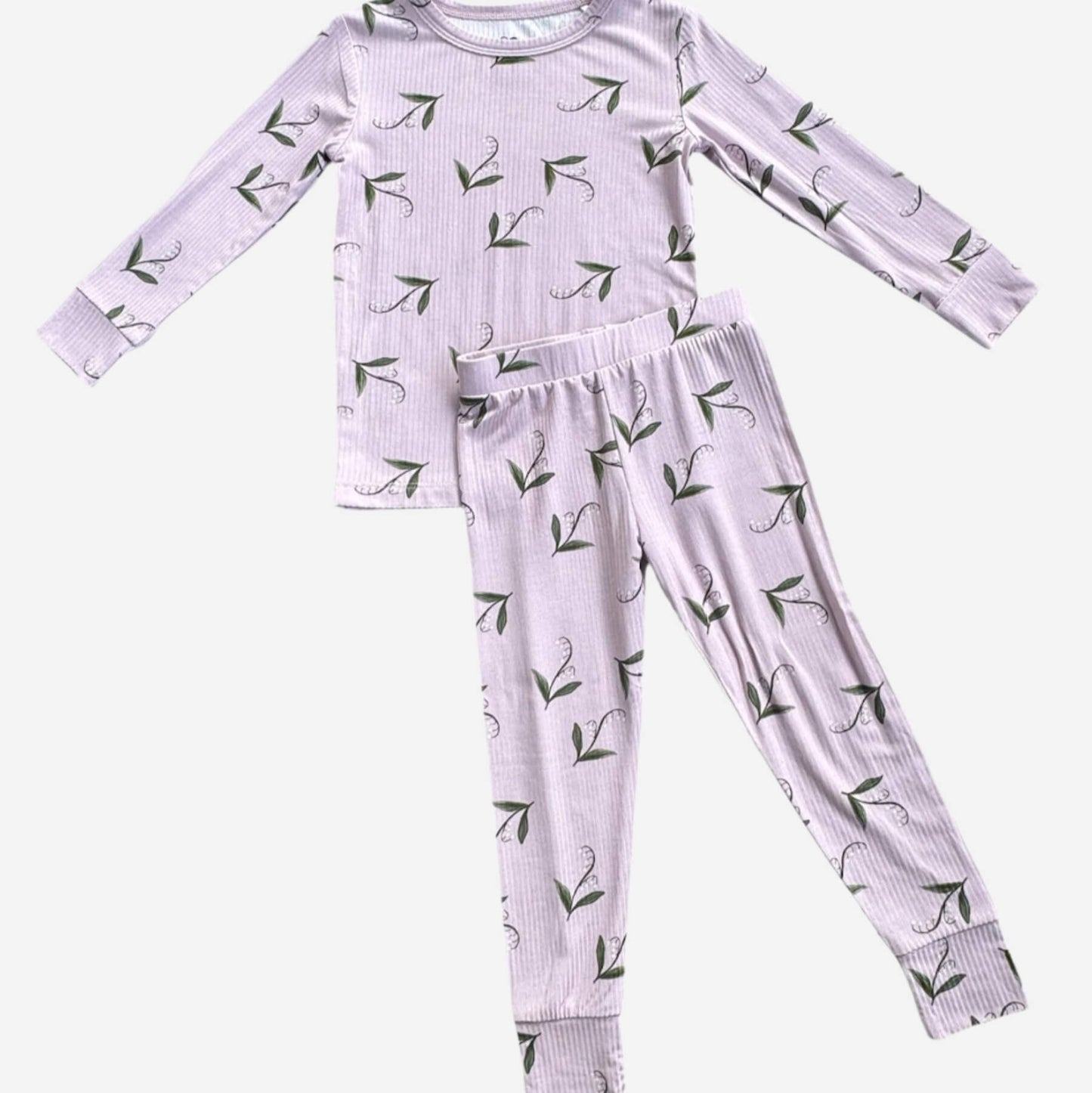Ribbed Lilies Two - Piece Pajamas - Little Venture Co.