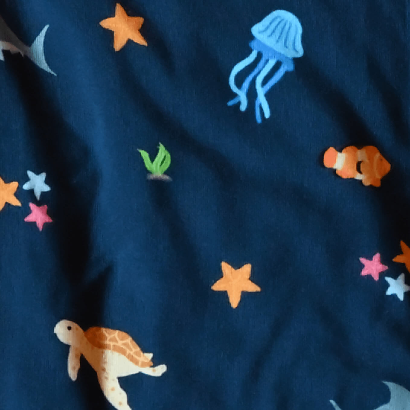 sea animal fabric swatch