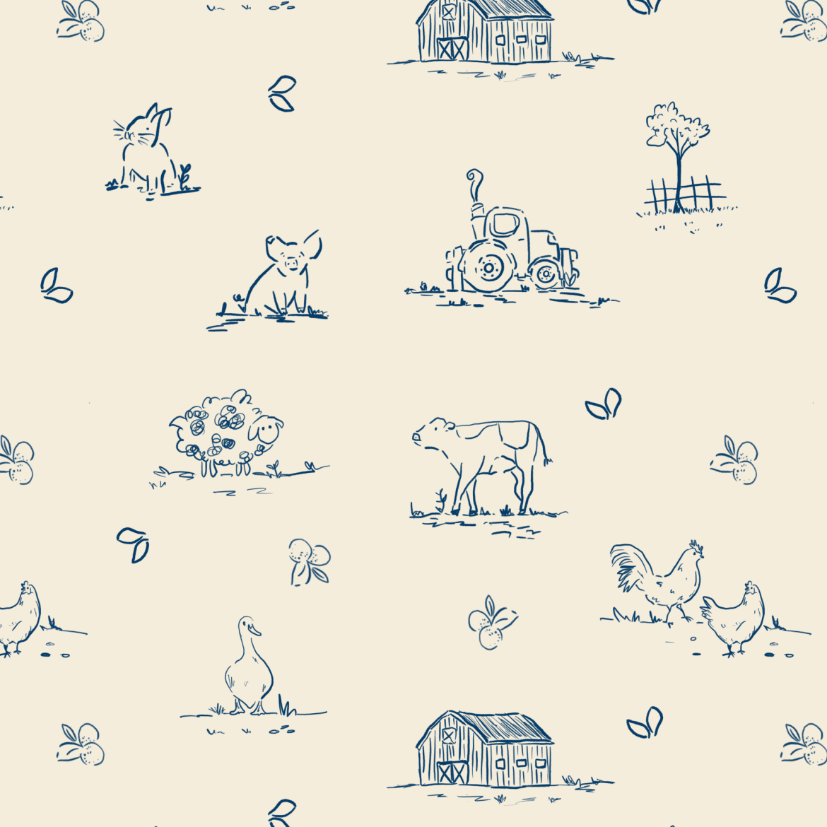 Vintage Farm Two - Piece Pajamas - Little Venture Co.