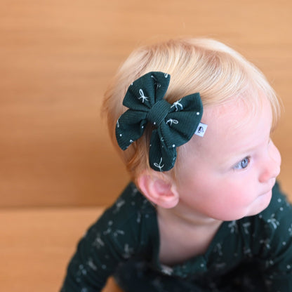 Evergreen Butterfly Clip Bow - Little Venture Co.