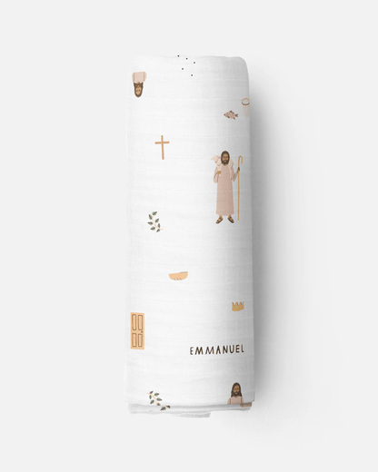 Jesus Muslin Swaddle Baby Blanket - Little Venture Co.