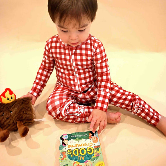 Red Gingham Zip Romper - Little Venture Co.