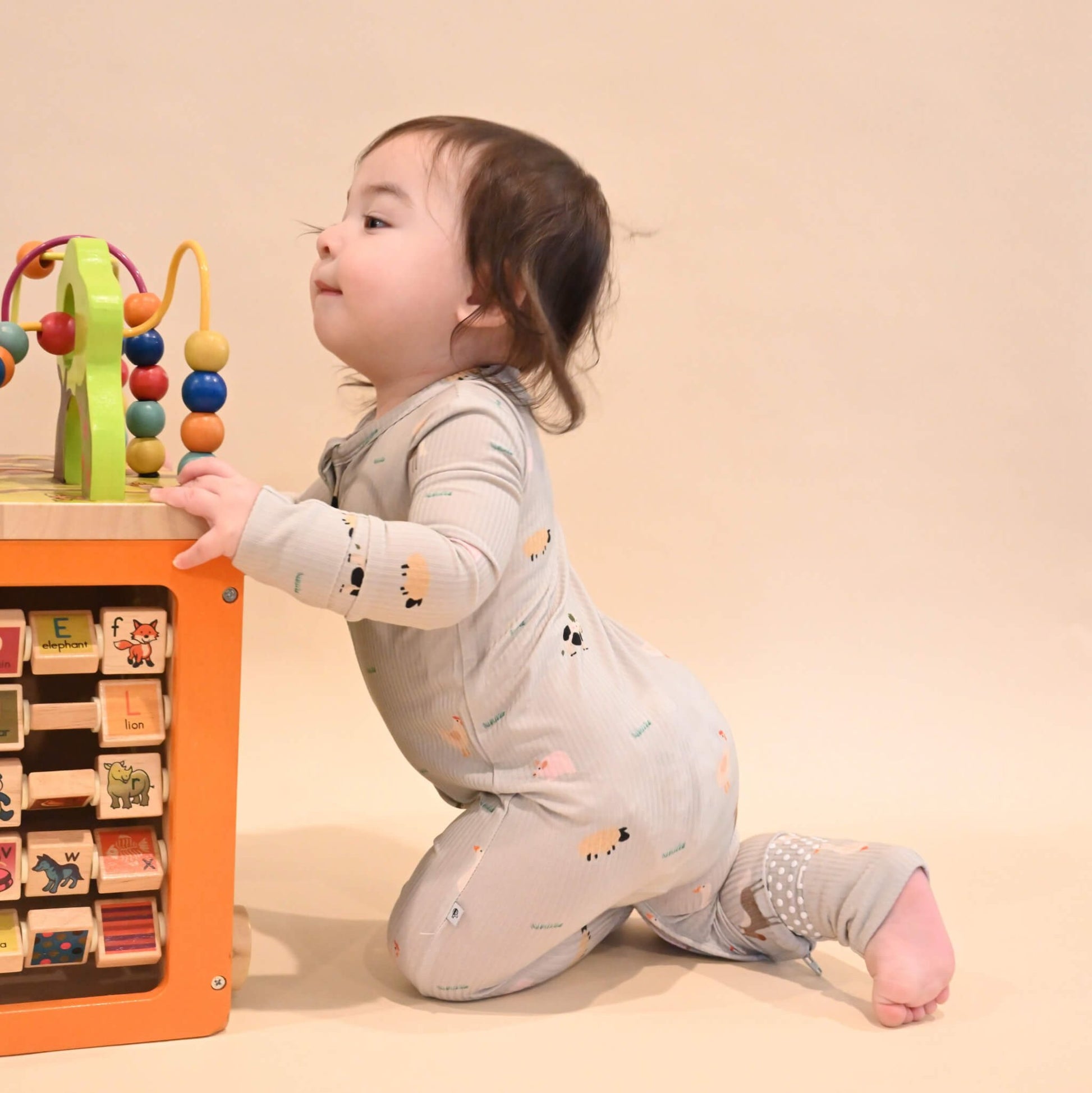 Ribbed Farm Animals Zip Romper - Little Venture Co.