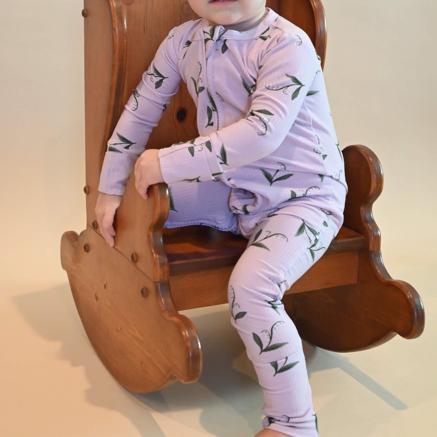 Ribbed Lilies Zip Romper - Little Venture Co.