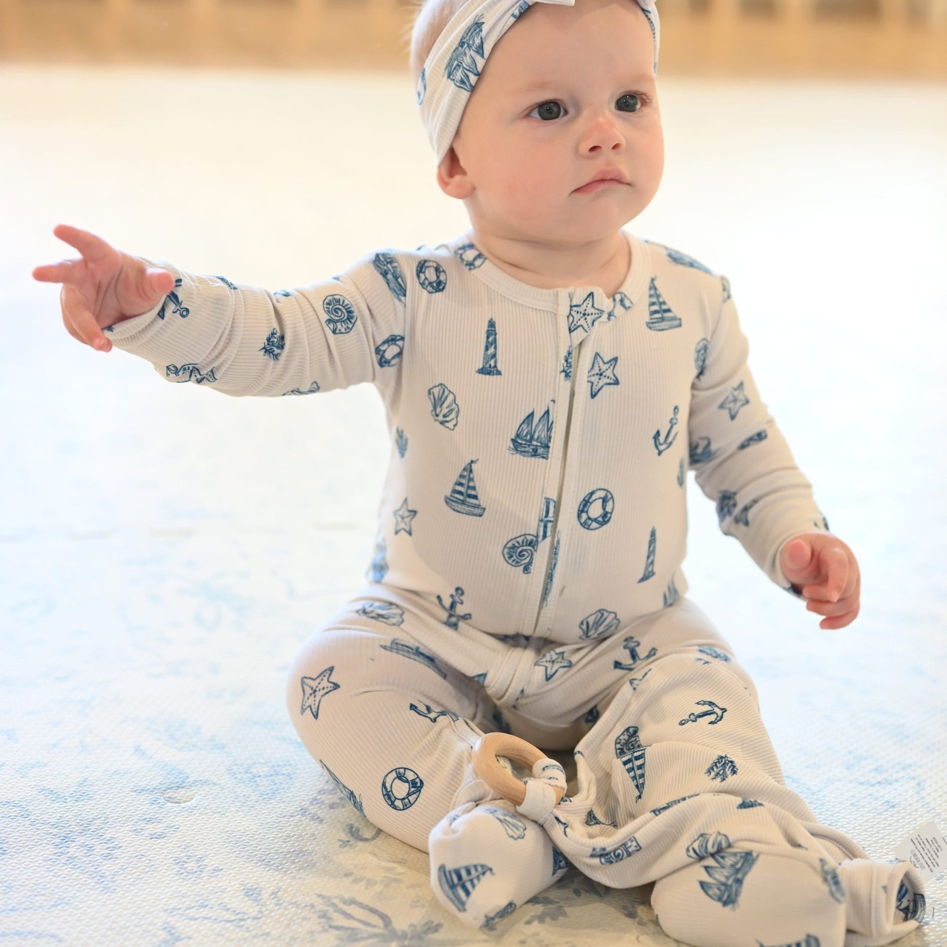 Seaside Zip Romper - Little Venture Co.
