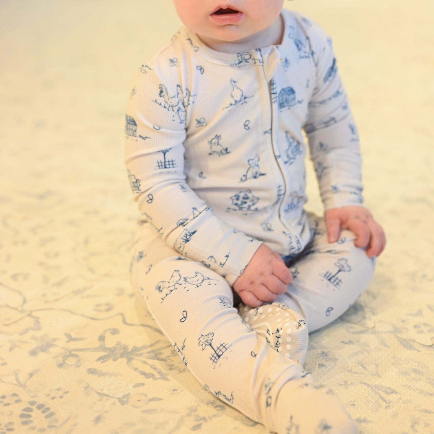 Vintage Farm Zip Romper - Little Venture Co.