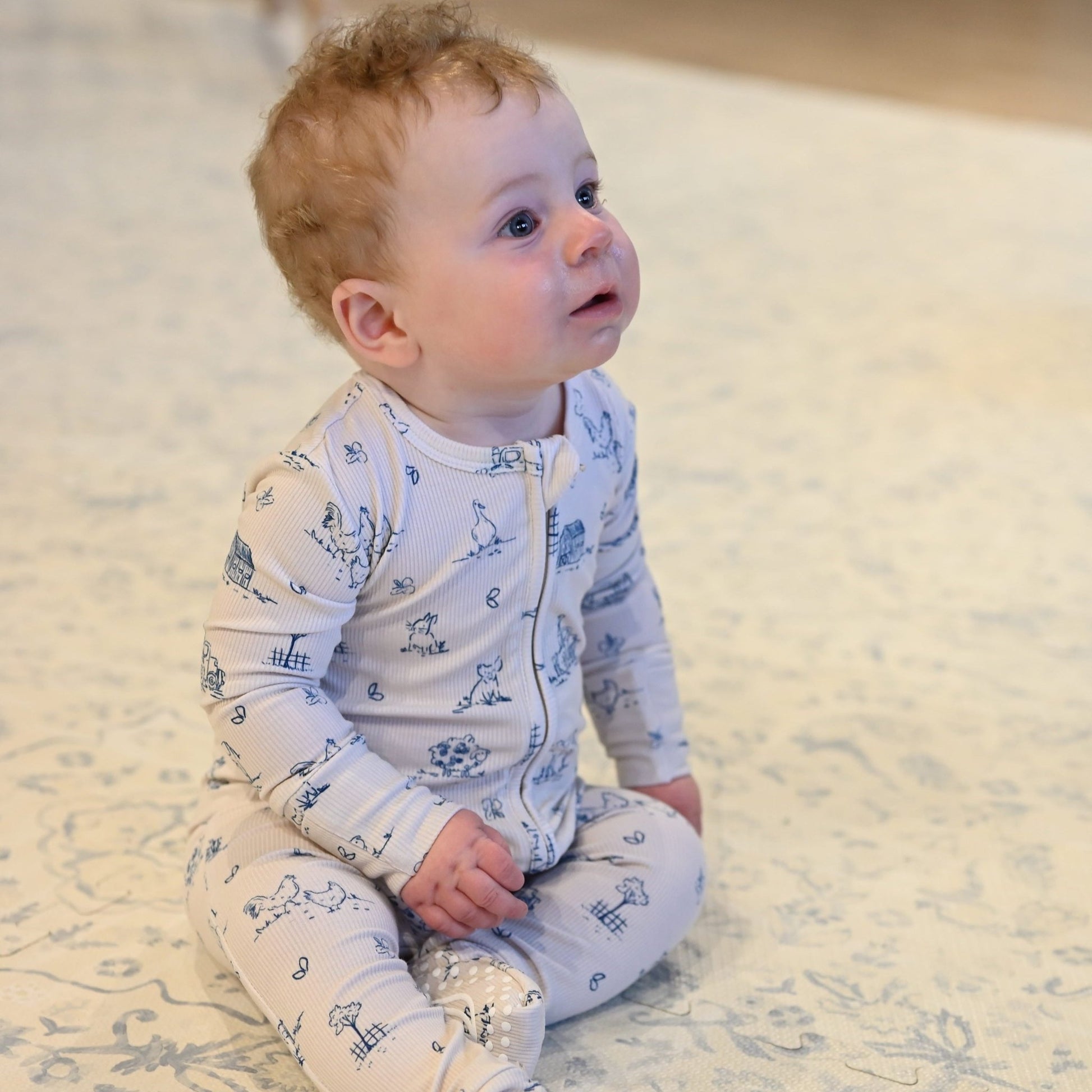 Vintage Farm Zip Romper - Little Venture Co.